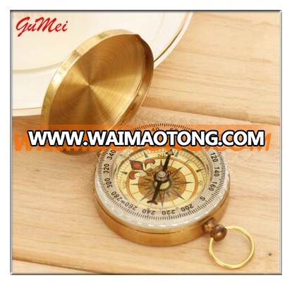 Mini Copper Camping Compass Hiking Hiker Navigation Compass Luminous Belt Cover G50 Pocket Watch Retro Flip Compass